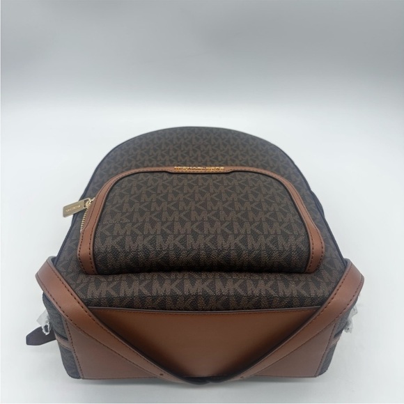 Michael Kors Medium Jaycee Zip Packet Backpack Brown/Gold - Picture 10 of 12